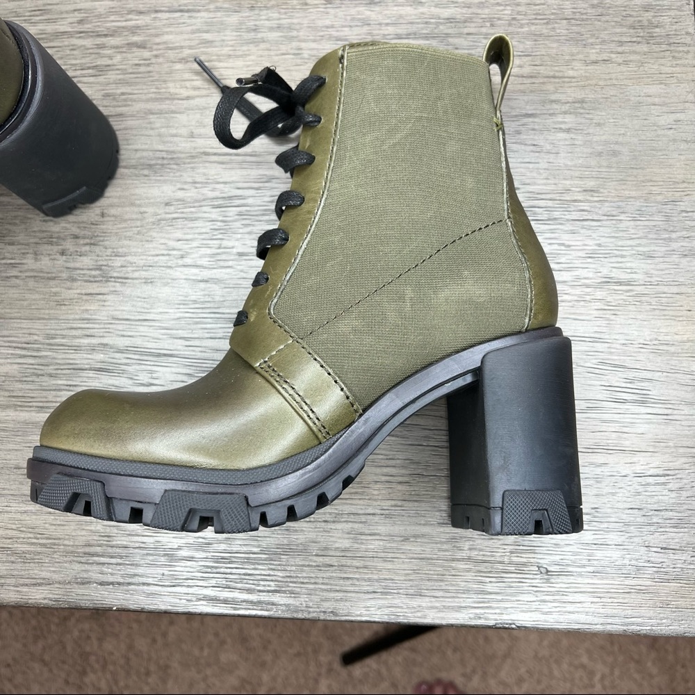 rag & bone Olive Green Lace-Up Combat Moto Boots - Picture 3 of 15